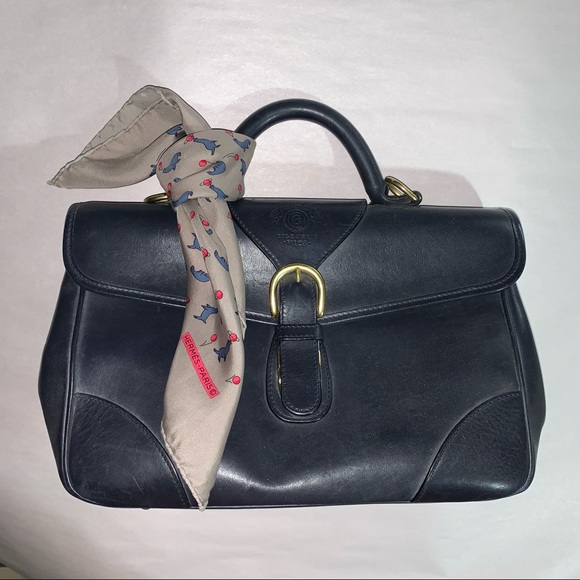 HERMÈS gray silk gavroche scarf  with playful blue seals with red ball motif - Picture 2 of 8